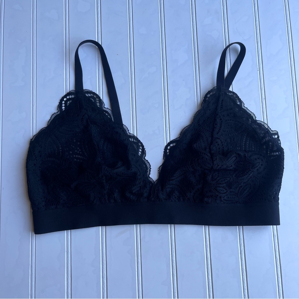Old Navy black lace sleep bra bralette large